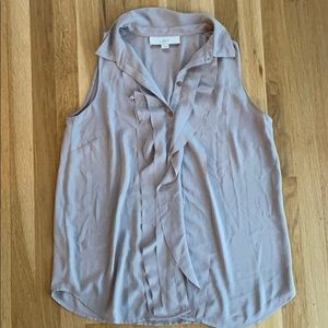 Loft sleeveless ruffle maternity blouse